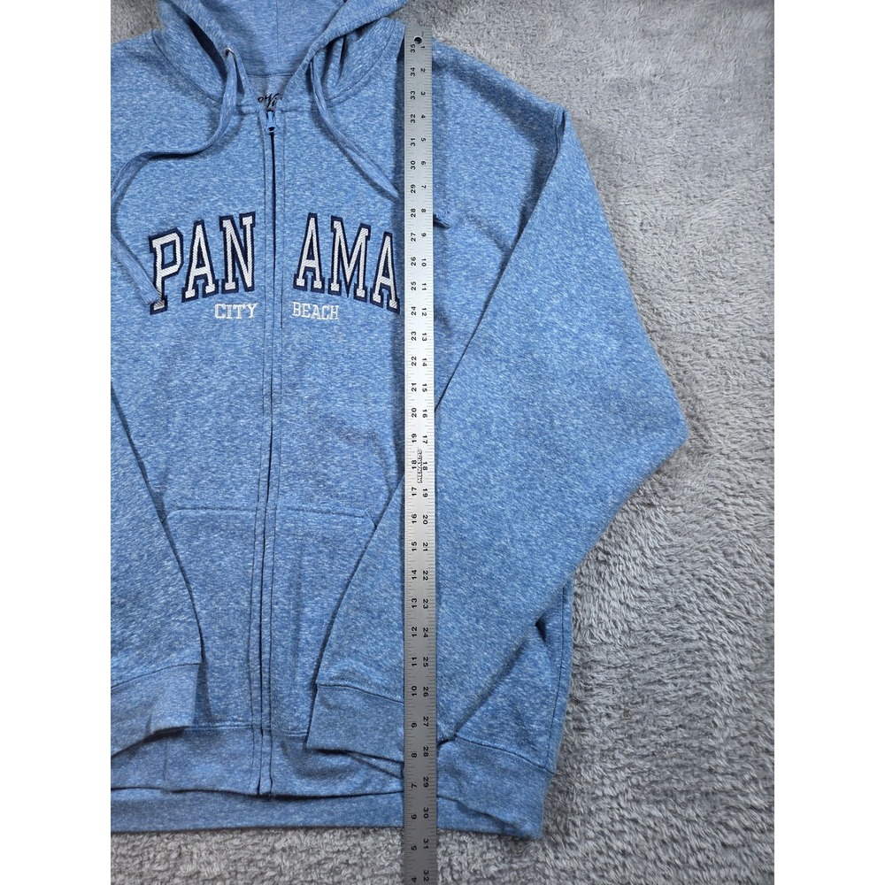 U.S. Vintage Panama City Beach Zip Hoodie XL Blue Heather Mens Sweatshirt - Picture 7 of 8
